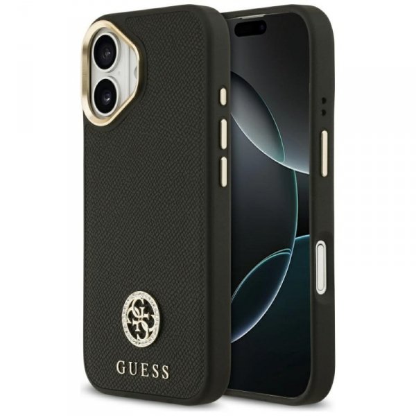 Etui Guess Grained Strass Logo MagSafe   do iPhone 17 czarny