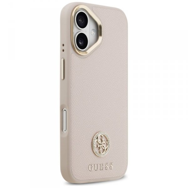 Etui Guess Grained Strass Logo MagSafe   do iPhone 17 różowy