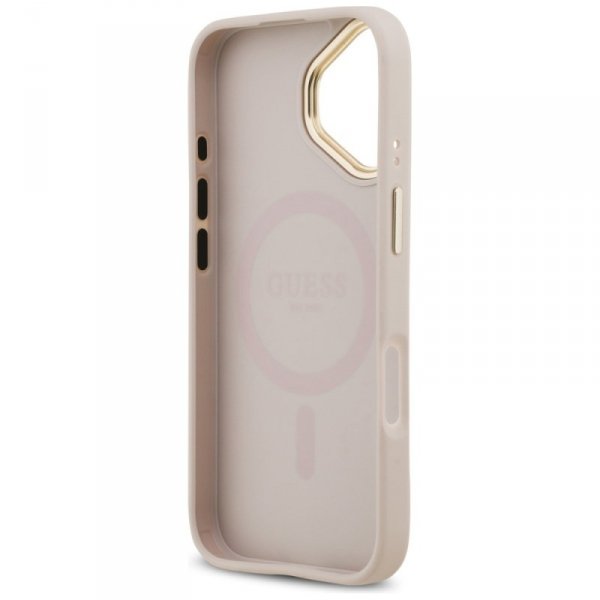Etui Guess Grained Strass Logo MagSafe   do iPhone 17 różowy