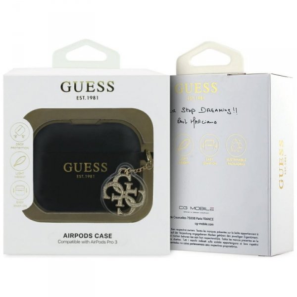 Etui Guess Silicone 4G Charm do AirPods  Pro 3 czarny