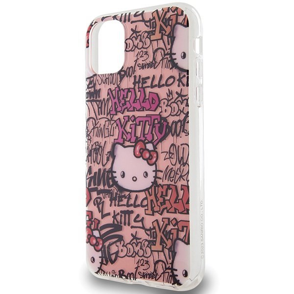 Hello Kitty HKHCN61HDGPTP iPhone 11 / Xr 6.1&quot; różowy/pink hardcase IML Tags Graffiti