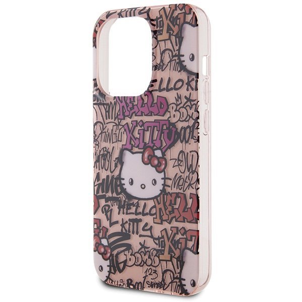 Hello Kitty HKHCP14LHDGPTP iPhone 14 Pro 6.1&quot; różowy/pink hardcase IML Tags Graffiti