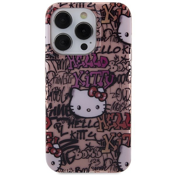 Hello Kitty HKHCP14XHDGPTP iPhone 14 Pro Max 6.7&quot; różowy/pink hardcase IML Tags Graffiti