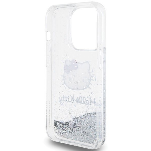 Hello Kitty HKHCP14XLIKHET iPhone 14 Pro Max 6.7&quot; srebrny/silver hardcase Liquid Glitter Charms Kitty Head