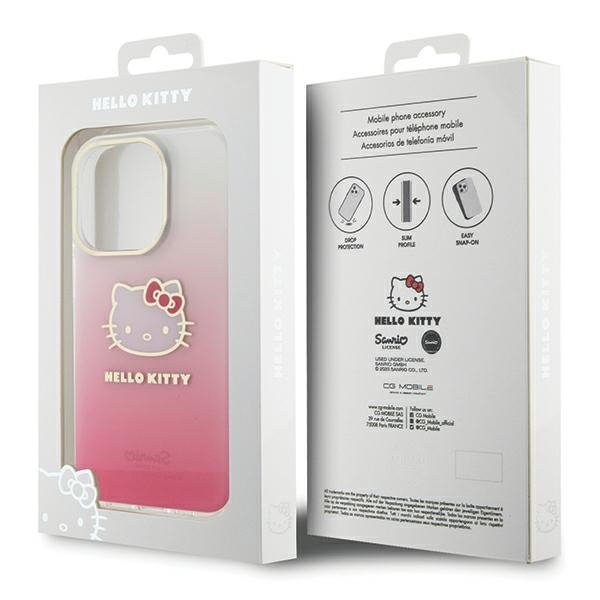 Hello Kitty HKHCP15LHDGKEP iPhone 15 Pro 6.1&quot; różowy/pink hardcase IML Gradient Electrop Kitty Head