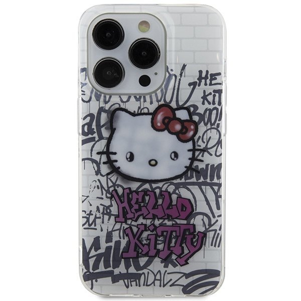 Hello Kitty HKHCP15XHDGPHT iPhone 15 Pro Max 6.7&quot; biały/white hardcase IML Kitty On Bricks Graffiti