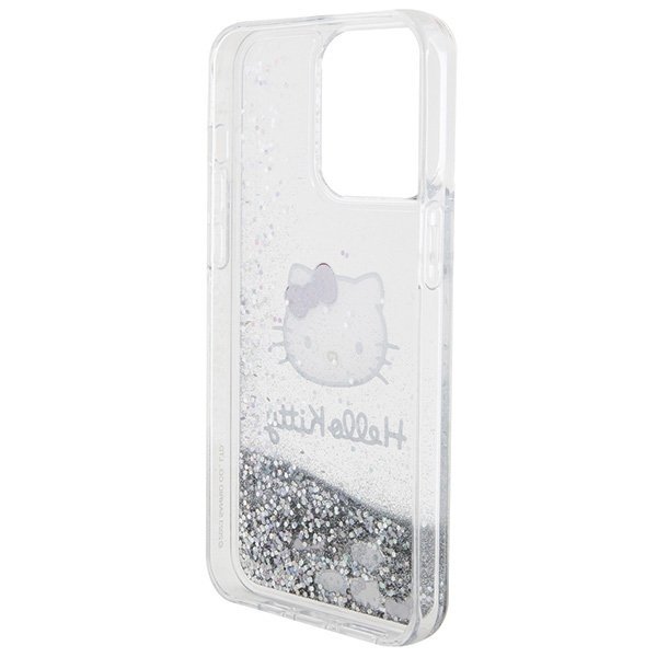 Hello Kitty HKHCP15XLIKHET iPhone 15 Pro Max 6.7&quot; srebrny/silver hardcase Liquid Glitter Charms Kitty Head