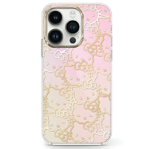 Hello Kitty HKHCP15SHCHPEP iPhone 15 / 14 / 13 6.1&quot; różowy/pink hardcase IML Gradient Electrop Crowded Kitty Head