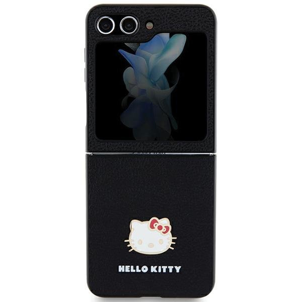 Hello Kitty HKHCZF5PGHDLMK Z Flip5 F731 czarny/black hardcase Metal Logo Kitty Head