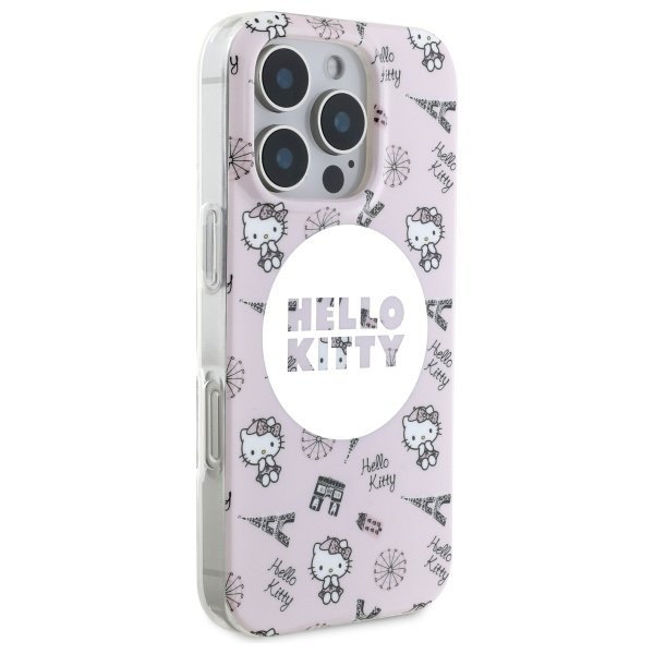 Hello Kitty HKHMP16LHAOPP iPhone 16 Pro6,3&quot; różowy/pink hardcase IML All Over Paris Magsafe