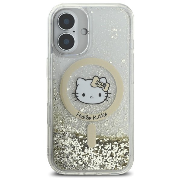 Hello Kitty HKHMP16SLGDIH iPhone 16 6.1&quot; biały złoty/white gold hardcase Liquid Glitter Fever MagSafe