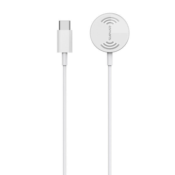 4smarts Ładowarka indukcyjna VoltBeamMini dla Apple Watch 1-8/SE z kablem 1m USB-C 2.5W biały/white 462550