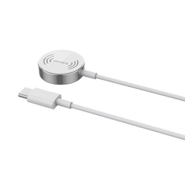 4smarts Ładowarka indukcyjna VoltBeamMini dla Apple Watch 1-8/SE z kablem 1m USB-C 2.5W biały/white 462550
