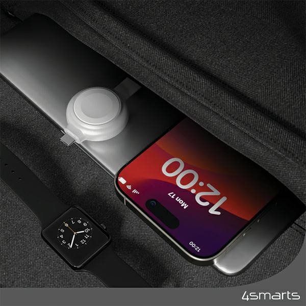4smarts Ładowarka indukcyjna MFI FastCharger dla Apple Watch srebrna/silver 541000