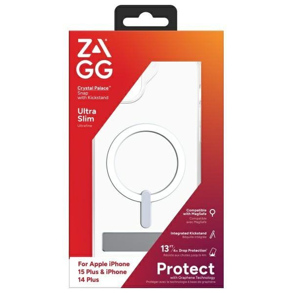 Etui ZAGG Crystal Palace Snap Kickstand  MagSafe do iPhone 15 Plus przezroczysty/clear