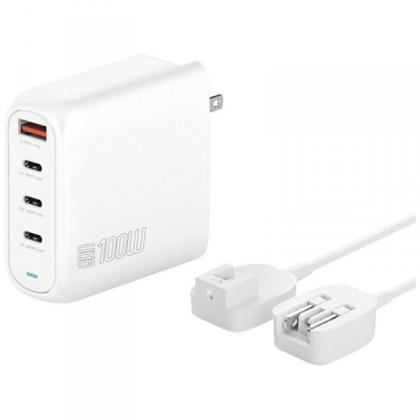 Ładowarka sieciowa 4smarts Flex Pro 100W 3xUSB-C + 1xUSB-A Travel Edition biała