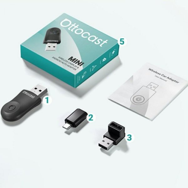 Adapter samochodowy Ottocast CA505-T     Mini CarPlay Bluetooth czarny