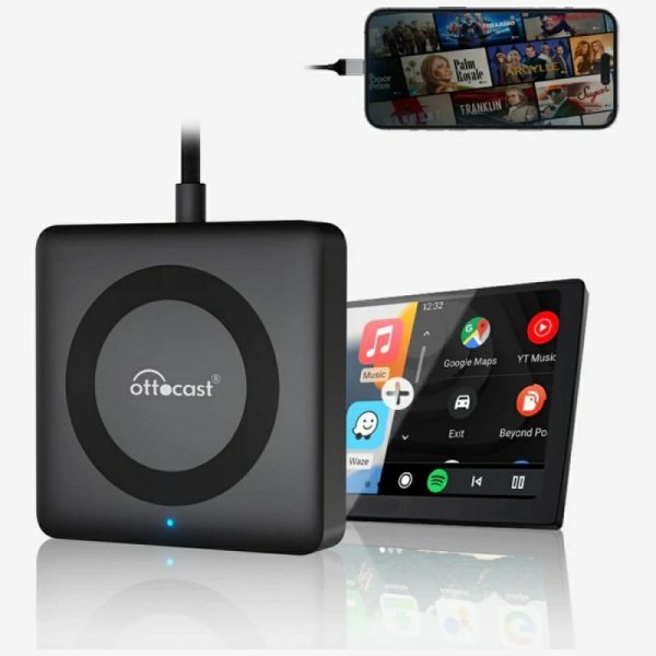 Adapter samochodowy Ottocast CA361-C4    Car TV Mate CarPlay czarny
