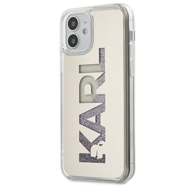 Karl Lagerfeld KLHCP12SKLMLGR iPhone 12 mini 5,4&quot; srebrny/silver hardcase Mirror Liquid Glitter Karl