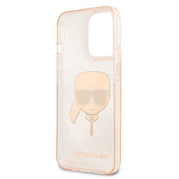 Karl Lagerfeld KLHCP13LKHTUGLGO iPhone 13 Pro / 13 6,1&quot; złoty/gold hardcase Glitter Karl`s Head