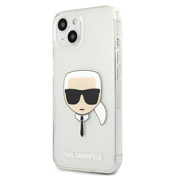 Karl Lagerfeld KLHCP13SKHTUGLS iPhone 13 mini 5,4&quot; srebrny/silver hardcase Glitter Karl`s Head