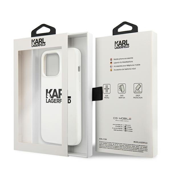 Karl Lagerfeld KLHCP13LSLKLWH iPhone 13 Pro / 13 6,1&quot; Silicone Stack Logo biały/white