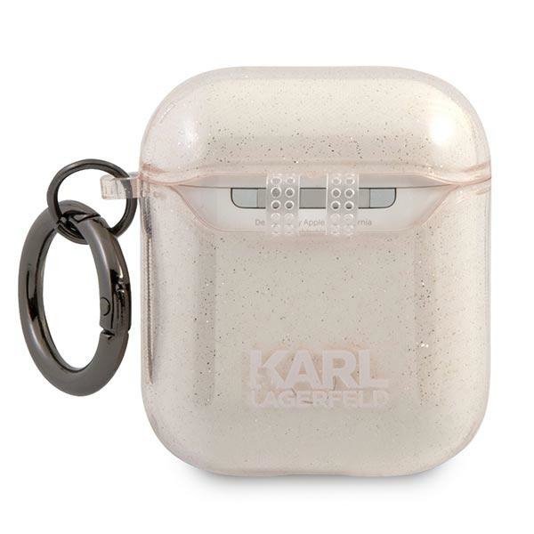 Karl Lagerfeld KLA2UKHGD AirPods 1/2 cover złoty/gold Glitter Karl`s Head