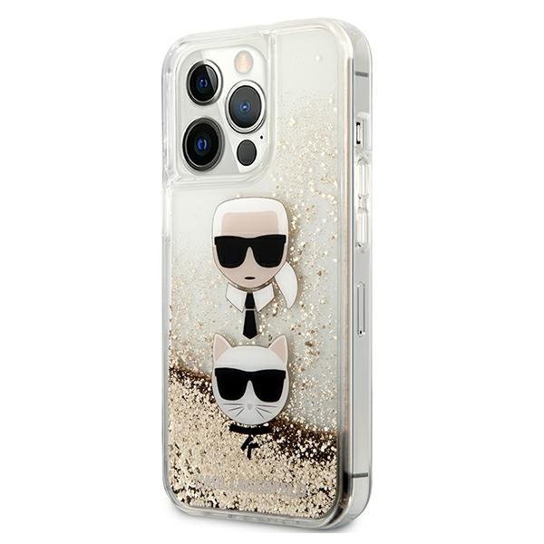 Karl Lagerfeld KLHCP13XKICGLD iPhone 13 Pro Max 6,7&quot; złoty/gold hardcase Liquid Glitter Karl&Choupette Head