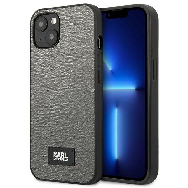 Karl Lagerfeld KLHCP13SSFMP2DG iPhone 13mini 5,4&quot; hardcase srebrny/silver Saffiano Plaque