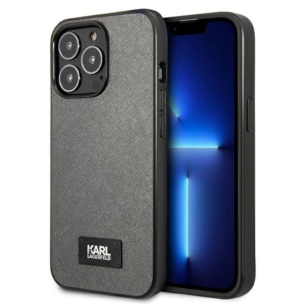 Karl Lagerfeld KLHCP13XSFMP2DG iPhone 13Pro Max 6,7&quot; hardcase srebrny/silver Saffiano Plaque