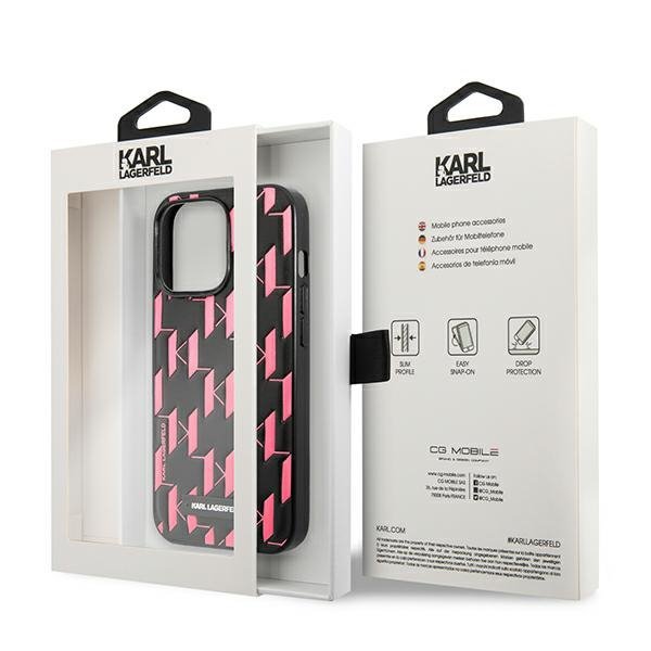 Karl Lagerfeld KLHCP13LMNMP1P iPhone 13 Pro / 13 6,1&quot; hardcase różowy/pink Monogram Plaque
