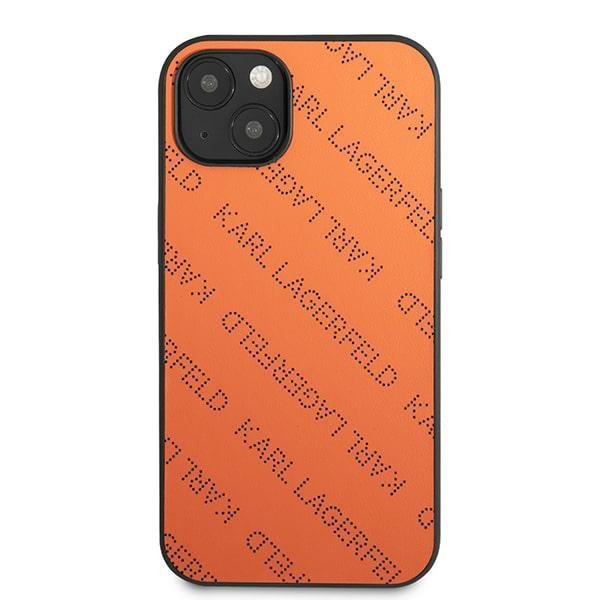 Karl Lagerfeld KLHCP13MPTLO iPhone 13 / 14 / 15 6,1&quot; hardcase pomarańczowy/orange Perforated Allover