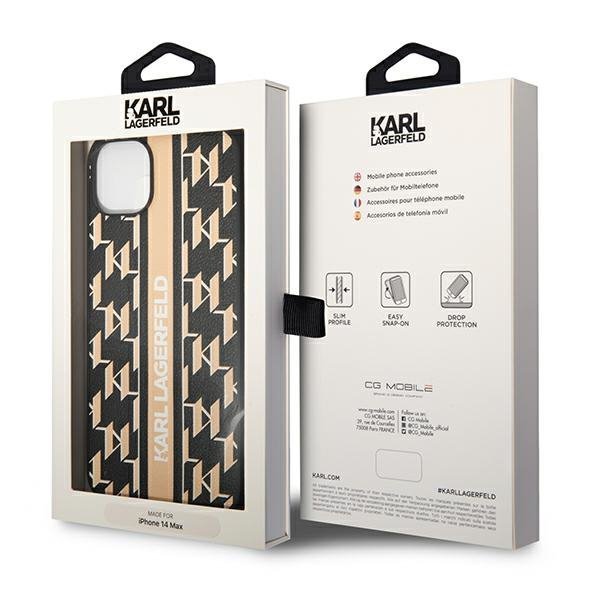 Karl Lagerfeld KLHCP14MPGKLSKW iPhone 14 Plus / 15 Plus 6,7&quot; hardcase brązowy/brown Monogram Stripe