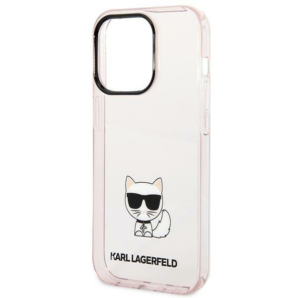 Karl Lagerfeld KLHCP14LCTTRI iPhone 14 Pro 6,1&quot; hardcase różowy/pink Transparent Choupette Body