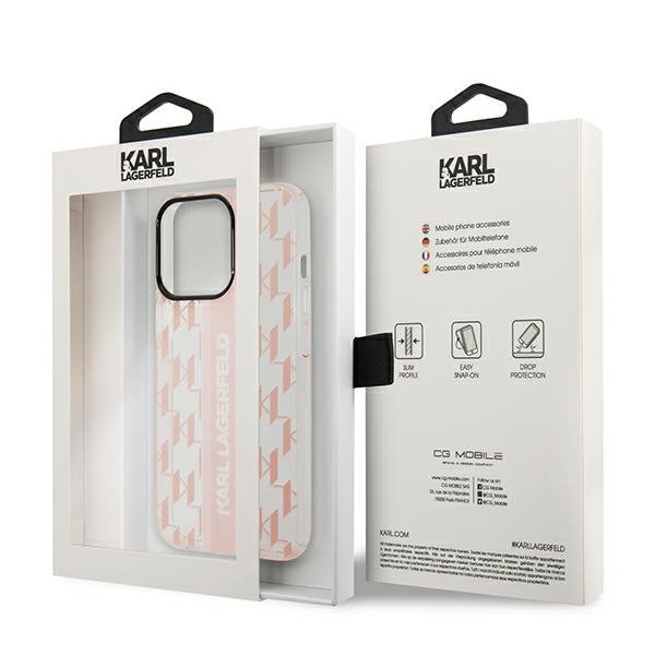 Karl Lagerfeld KLHCP14LHKLSPCP iPhone 14 Pro 6,1&quot; hardcase różowy/pink Mono Vertical Stripe