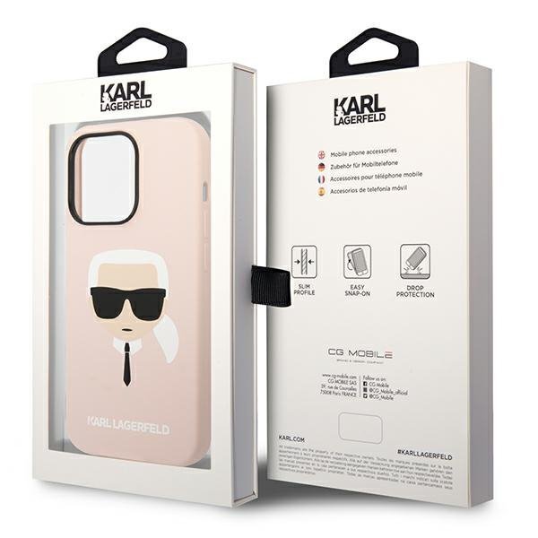 Karl Lagerfeld KLHCP14LSLKHLP iPhone 14 Pro 6,1&quot; hardcase różowy/pink Silicone Karl`s Head