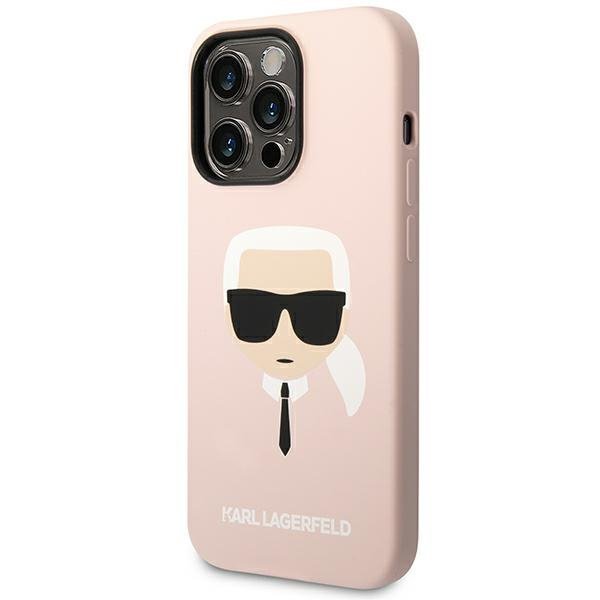 Karl Lagerfeld KLHCP14XSLKHLP iPhone 14 Pro Max 6,7&quot; hardcase różowy/pink Silicone Karl`s Head