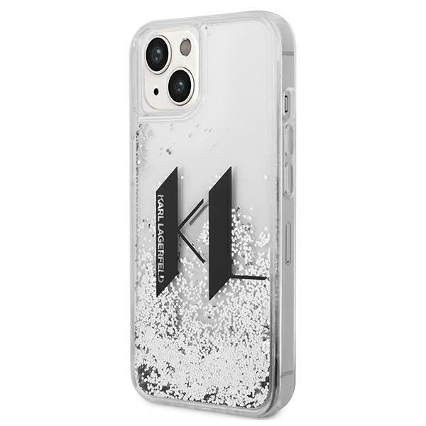 Karl Lagerfeld KLHCP14SLBKLCS iPhone 14 / 15 / 13 6,1&quot; srebrny/silver hardcase Liquid Glitter Big KL
