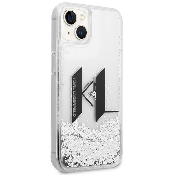 Karl Lagerfeld KLHCP14SLBKLCS iPhone 14 / 15 / 13 6,1&quot; srebrny/silver hardcase Liquid Glitter Big KL