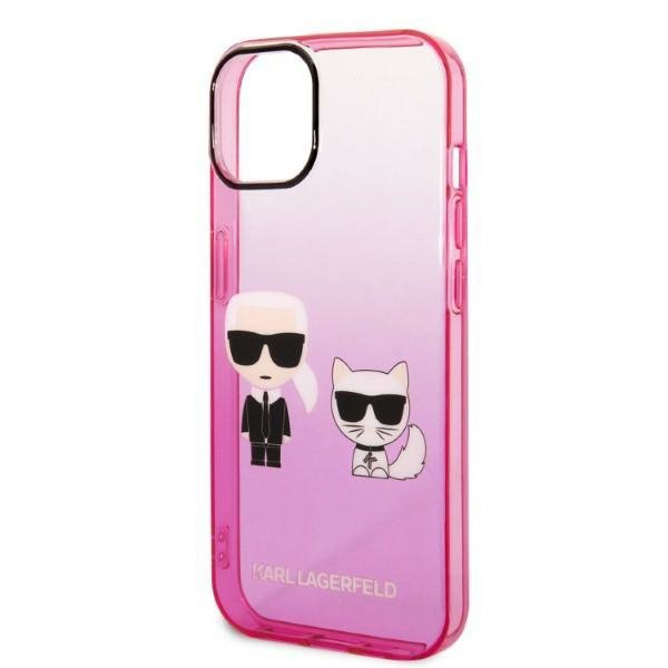 Karl Lagerfeld KLHCP14STGKCP iPhone 14 / 15 / 13 6,1&quot; hardcase różowy/pink Gradient Ikonik Karl & Choupette