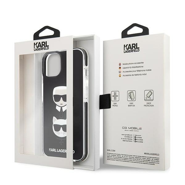 Karl Lagerfeld KLHCP13STPE2TK iPhone 13 mini 5,4&quot; hardcase czarny/black Karl&Choupette Head