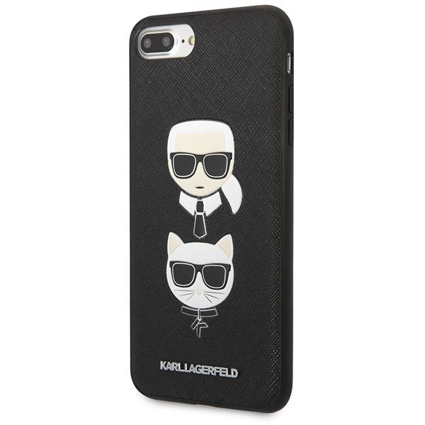 Karl Lagerfeld KLHCI8LSAKICKCBK iPhone7 Plus / 8 Plus czarny/black hardcase Saffiano Karl&Choupette Head