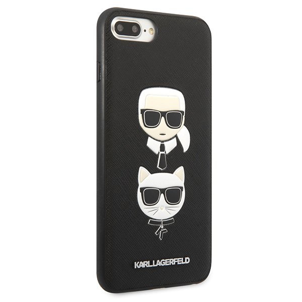 Karl Lagerfeld KLHCI8LSAKICKCBK iPhone7 Plus / 8 Plus czarny/black hardcase Saffiano Karl&Choupette Head