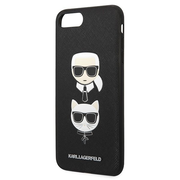 Karl Lagerfeld KLHCI8LSAKICKCBK iPhone7 Plus / 8 Plus czarny/black hardcase Saffiano Karl&Choupette Head