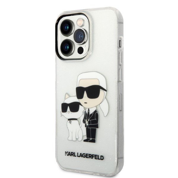 Karl Lagerfeld KLHCP14LHNKCTGT iPhone 14 Pro 6,1&quot; transparent hardcase Glitter Karl&Choupette