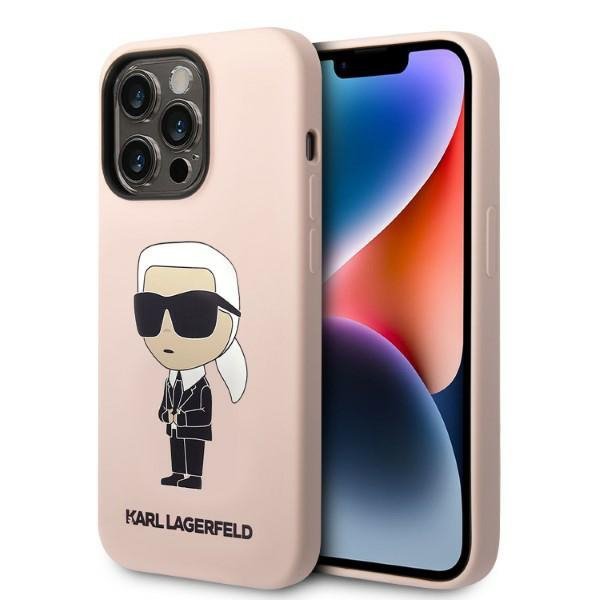 Karl Lagerfeld KLHMP14LSNIKBCP iPhone 14 Pro 6,1&quot; hardcase różowy/pink Silicone Ikonik Magsafe