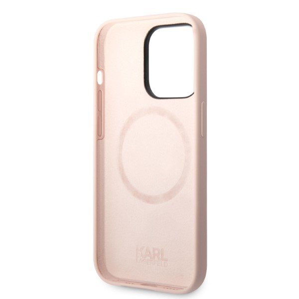 Karl Lagerfeld KLHMP14LSNIKBCP iPhone 14 Pro 6,1&quot; hardcase różowy/pink Silicone Ikonik Magsafe