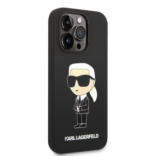 Karl Lagerfeld KLHMP14LSNIKBCK iPhone 14 Pro 6,1&quot; hardcase czarny/black Silicone Ikonik Magsafe