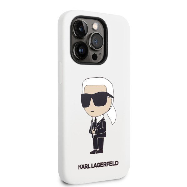 Karl Lagerfeld KLHCP14XSNIKBCH iPhone 14 Pro Max 6,7&quot; hardcase biały/white Silicone Ikonik