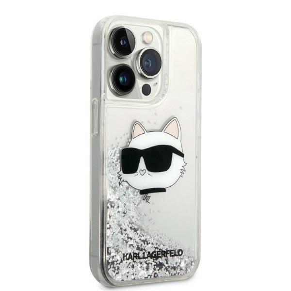 Karl Lagerfeld KLHCP14LLNCHCS iPhone 14 Pro 6,1&quot; srebrny/silver hardcase Glitter Choupette Head